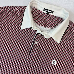 LIV Golf Polo Shirt Mens 2XL Navy Red White Striped Stretch Performance